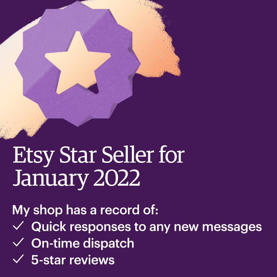 I’m a Star Seller on Etsy this month! That means you can purchase from my Etsy shop knowing I have a record of providing an excellent customer experience. etsy.me/3qTo8XI #EtsyStarSeller