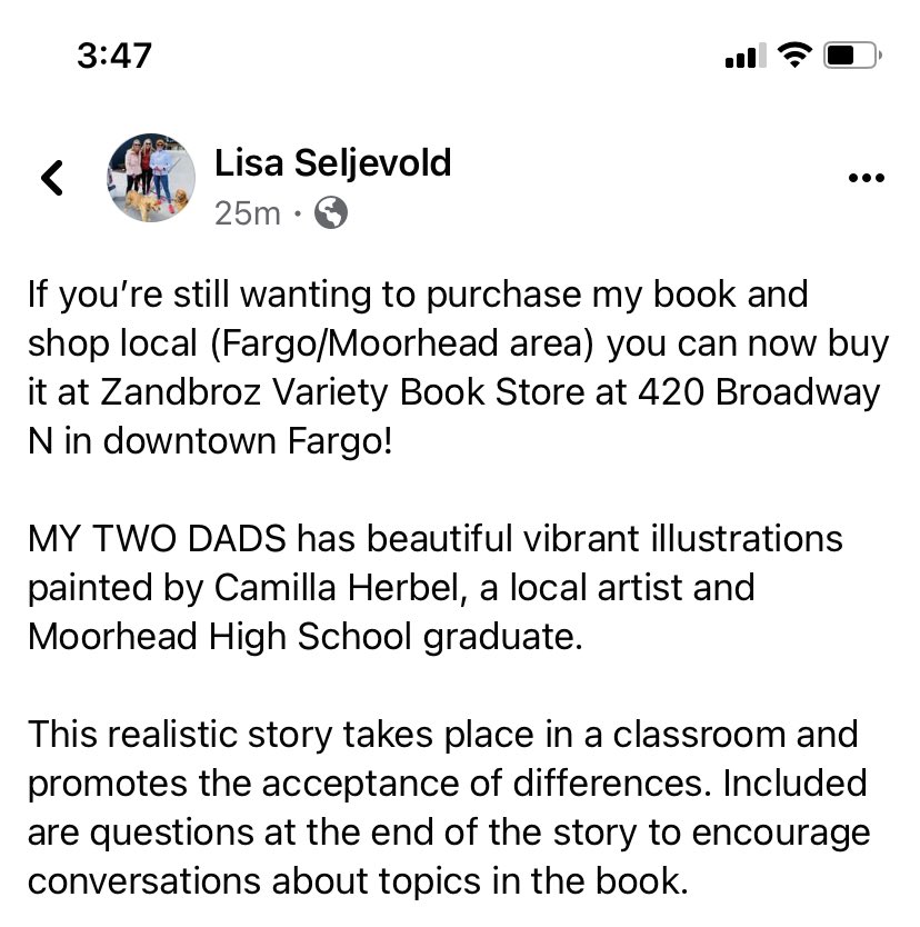 My book is now available at Zandbroz in Downtown Fargo