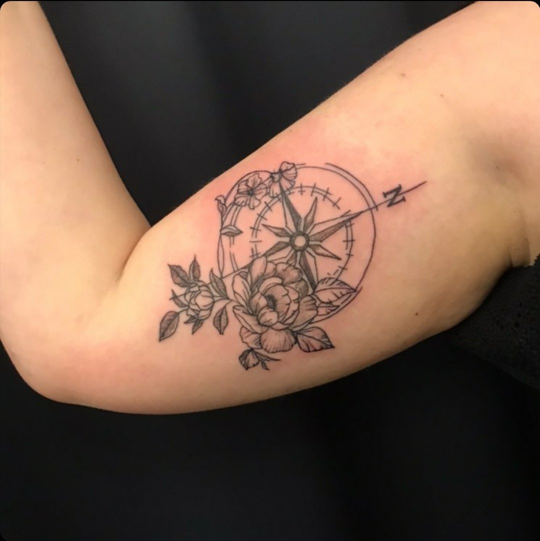 27 Gorgeous Takes on the Classic Compass Tattoo  Compass tattoo Compass  tattoo design Feminine compass tattoo