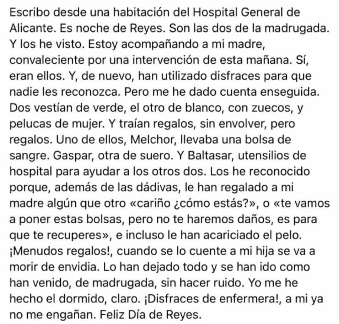 mienfermerafavo's tweet photo. Feliz día de Reyes ✨

Os comparto esto que me han enviado, si alguien conoce la autoría que me escriba. 😊 https://t.co/myRWIUOjb7