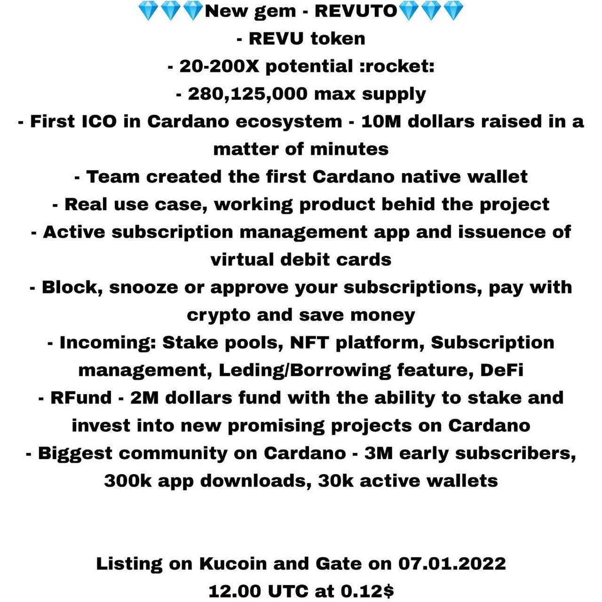 FikirDegirmeni's tweet photo. Stop subscriptions from stealing your money!
One-stop solution for all your subscriptions. Approve, Block, or Snooze your payment for any service in seconds.

$Revu #Revuto @Cardano @get_revuto https://t.co/VNPYGfxpMd
