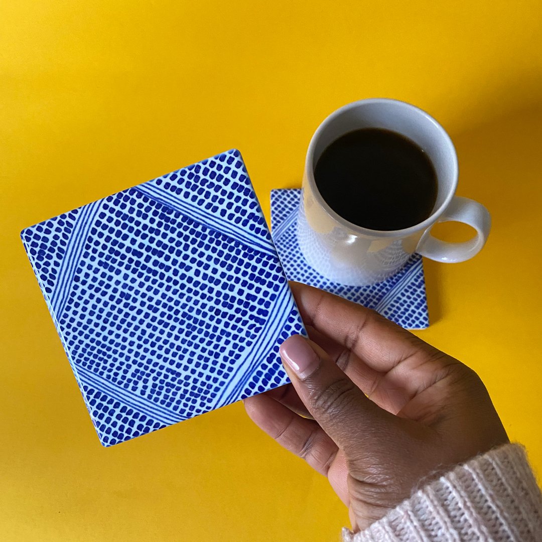 Oh hi there! Something blue for your feed 🦋💙🦋🔵

Set of 4 Blue Batik ceramic coasters £23.99
Gift wrapped

*All UK orders over £25 are shipped for free*

@_alejo_mi

#bluecoasters #ceramictiles #drinkscoasters #yellowandblue #popofcolor #boldblue #blueprint