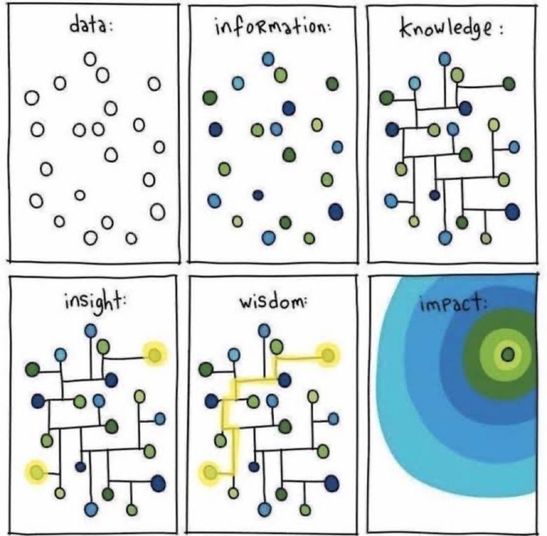 ValaAfshar's tweet photo. data → info → knowledge → insight → wisdom → impact https://t.co/HgggeWIugL