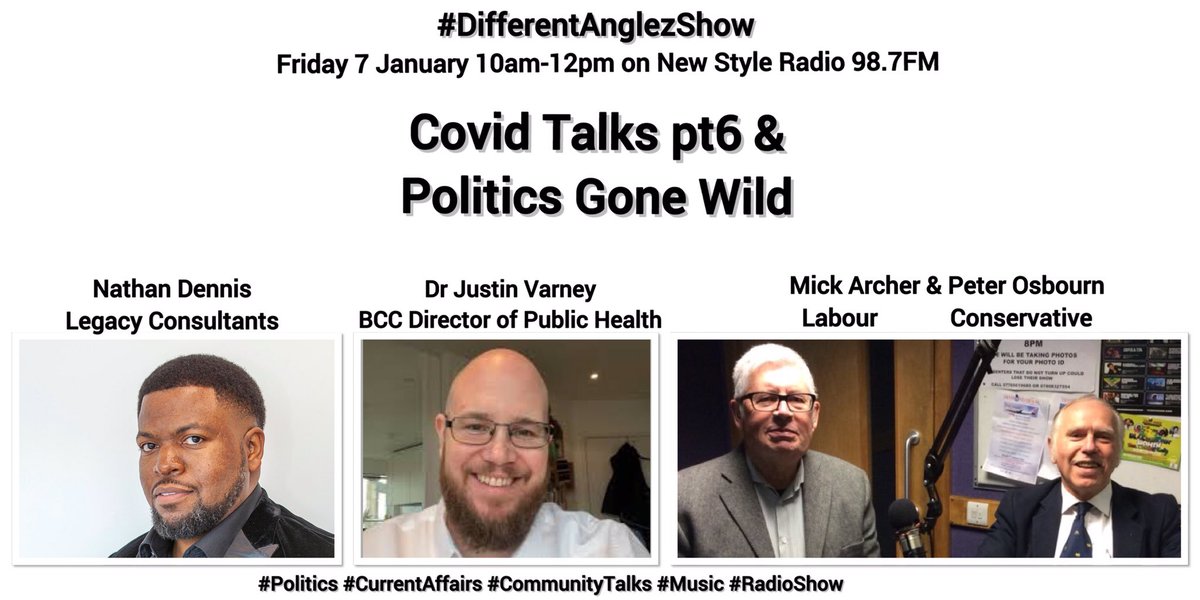 DifferentAnglez's tweet photo. Tomorrow 10am-12pm #DifferentAnglezShow on @NewStyleRadio #CovidTalks w/ @DrJV75 @BhamCityCouncil & @JustNdennis @FcNationUK also #PoliticsGoneWild w/ @mickattheherald (labour) & Alderman @douglasosborn (conservative) #joinus #haveursay https://t.co/1R0g08xysF