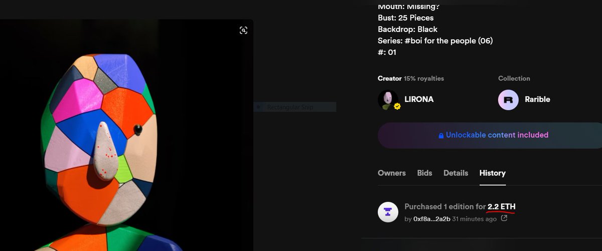 iamlirona's tweet photo. Seeing broken#boi (1/50) the original #boiforthepeople selling for 2.2ETH this morning (drop price: 0.25ETH) really makes me so happy 🫀💘 #boiz https://t.co/Oaty3ZgOOW