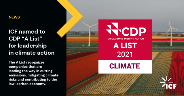 marcialiu2005's tweet photo. Awesome to see @ICF named to @CDP's A List for leadership in climate action. So proud of the hard work my ICF colleagues have done to achieve this! https://t.co/UksNW1ycmV https://t.co/5KUZt3LyAh