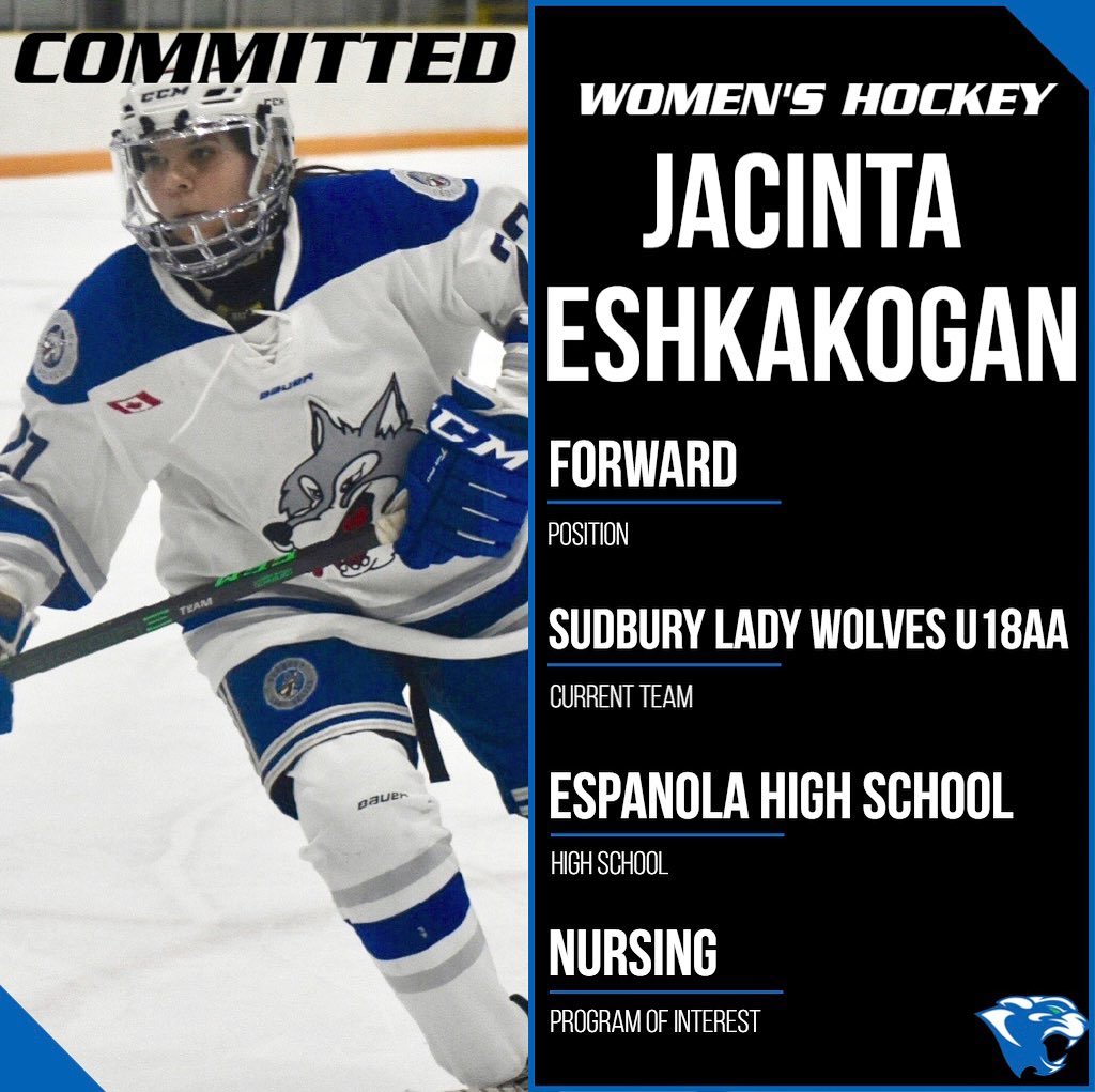 COMMITMENT ALERT! 🚨
Women’s hockey signs Sudbury Lady Wolves forward, Jacinta Eshkakogan, for the 2022-2023 season!

CONGRATULAIONS!