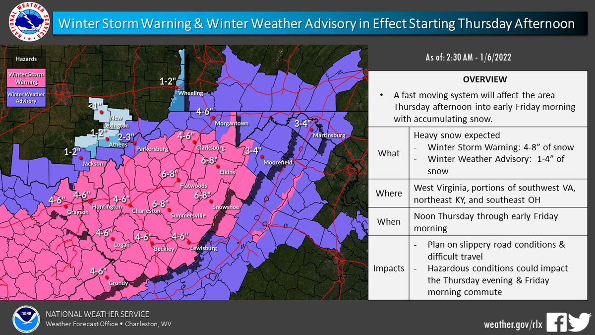 New River Gorge administrative offices and visitor centers will be closing today at 2:30 pm in preparation for winter storm. 
Most park trailheads and river access roads are not treated. Prepare appropriately and use caution if adventuring in the park. 
weather.gov/rlx/