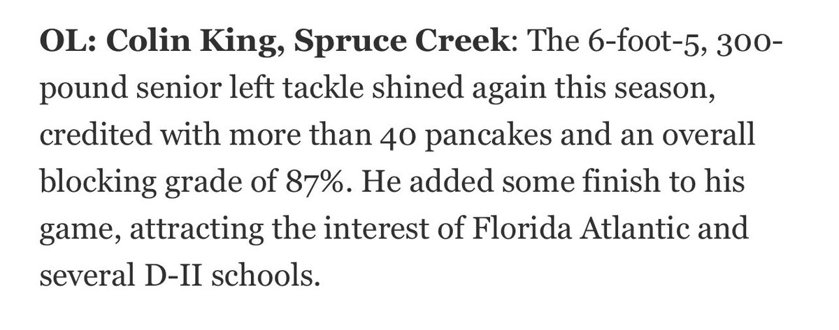 Colink56's tweet photo. First team all area across 3 great counties! Volusia, Flagler and St. Johns https://t.co/puPrJVXtyt
