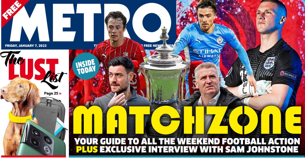 metrosportHQ's tweet photo. #Matchzone returns for 2022 on Friday, featuring an exclusive interview with England international Sam Johnstone and all the build-up to the #FACup third round. Grab one! https://t.co/8E6CTmpemk