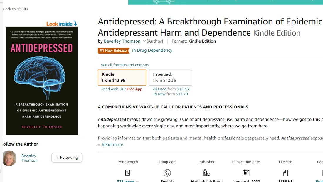 #1 New Release Amazon.com amazon.com/Antidepressed-… #Antideprtessed #DrugDependency