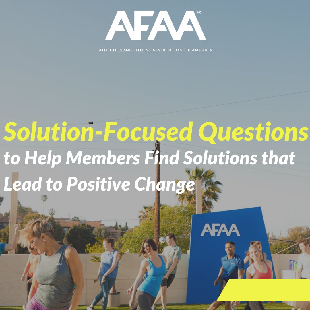afaa_fit's tweet photo. With the new year comes new year’s resolutions. Change is much more motivating if the focus is shifted from the problem to the solution. That's why AFAA is sharing these questions that will help your members find solutions that lead to positive change. https://t.co/RvZL5fTAu8 https://t.co/KtISSO37T3