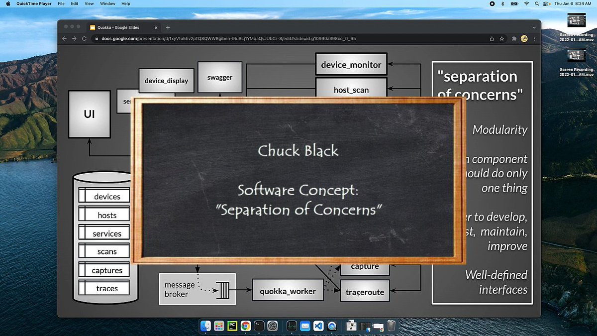 chuckablack's tweet photo. The next "explainer" lesson is available; the topic is "separation of concerns".

Sounds complicated but it isn't, and once you've learned what it is, you can impress people when you use that phrase at parties. 🤓

check it out: https://t.co/auRsOOzj35
@davidbombal #Python https://t.co/FzPkTDZG7N