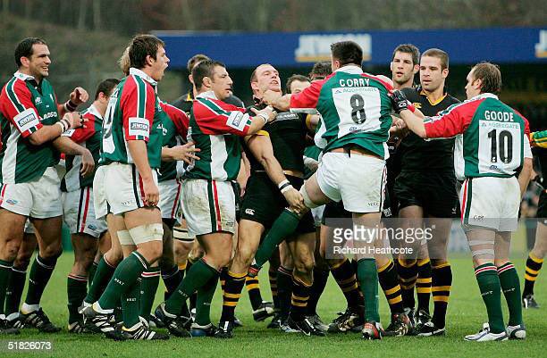 Whenever there is a Leicester Tigers v Wasps fixture I always think of this photo. It’s a renaissance painting, it has everything: 

✅Corry strangling Dallaglio 
✅Whitey being peacemaker
✅Louis Deacon looking shocked
✅Johnno pissing himself (best bit for me)

A work of art!