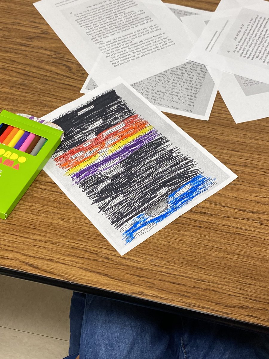 7thWilliamson's tweet photo. @Grantham_AISD Exposing students to blackout poetry in preparation for Module 3, Language &amp; Power. #granthamrising https://t.co/8OeH9Z3b8u