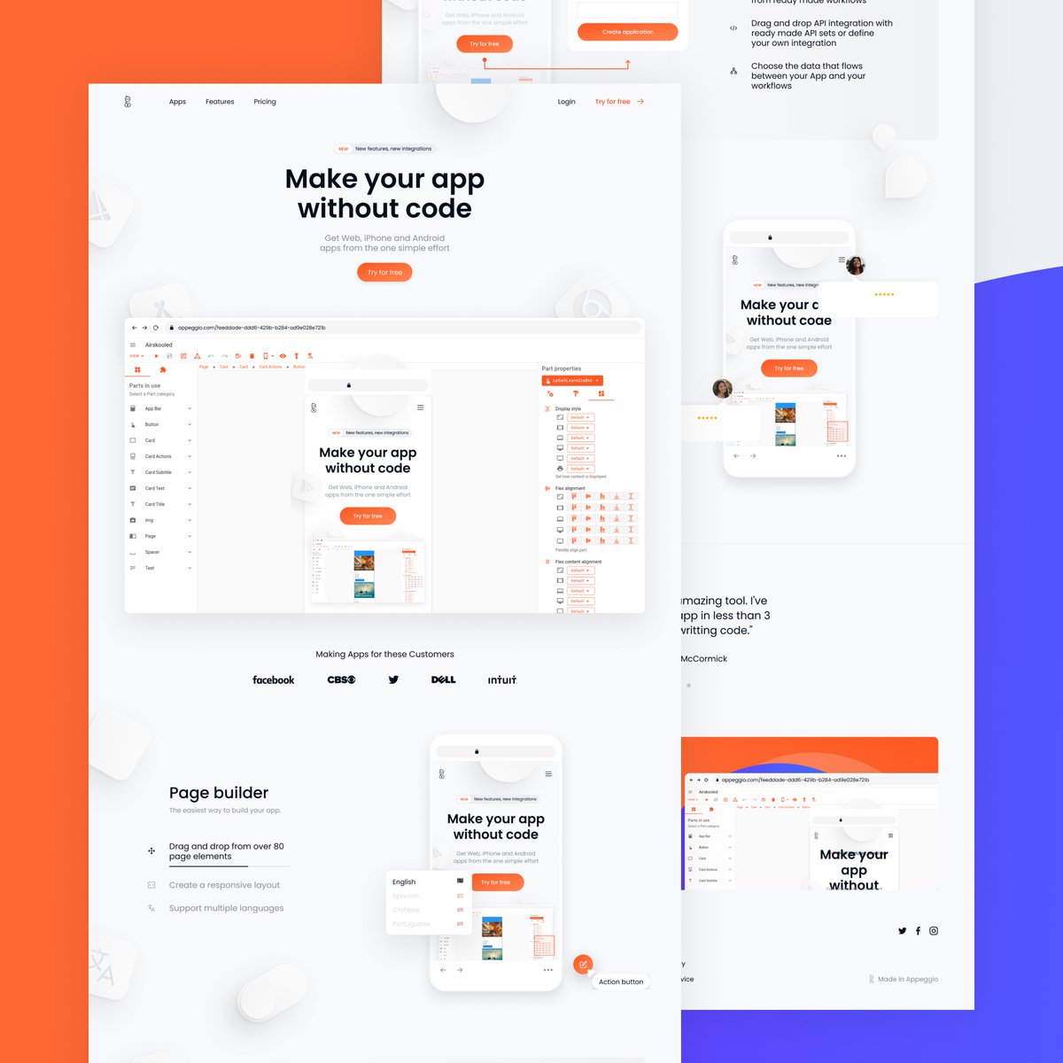concealedpt's tweet photo. No-Code Platform @appeggiocom needed a fresh-faced, informative, fully responsive homepage design that could better display how the app worked... how did we do? 😁  #concealed #uxui #design #nocode #development #appeggio https://t.co/ejYlVn4SdV