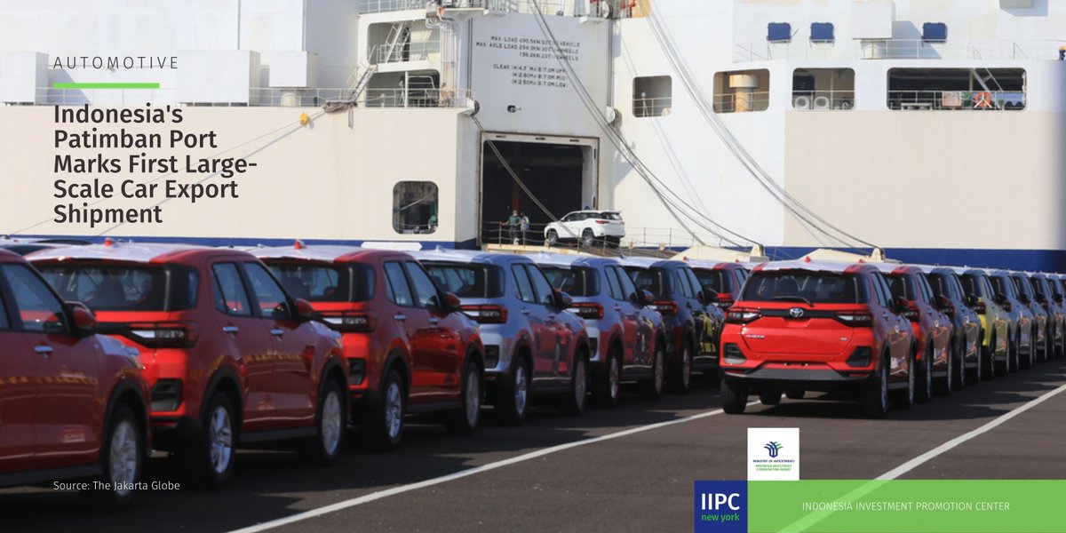 IIPC_NewYork's tweet photo. The #Patimban seaport in the West Java town of Subang reached a new milestone by delivering its first major #export shipment comprising 1,209 cars to the Philippines. https://t.co/BdfW4IqQ5q
