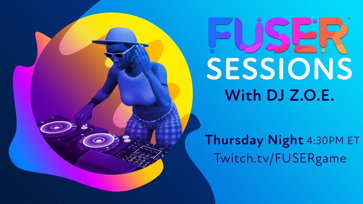 Who's excited for the first FUSER Sessions stream of the year? DJ Z.O.E. sure is and can't wait to see you in a few hours. 😄

⏲ 1:30 PM PT/4:30 PM ET
📺 twitch.tv/FUSERgame (+ YouTube and Facebook)