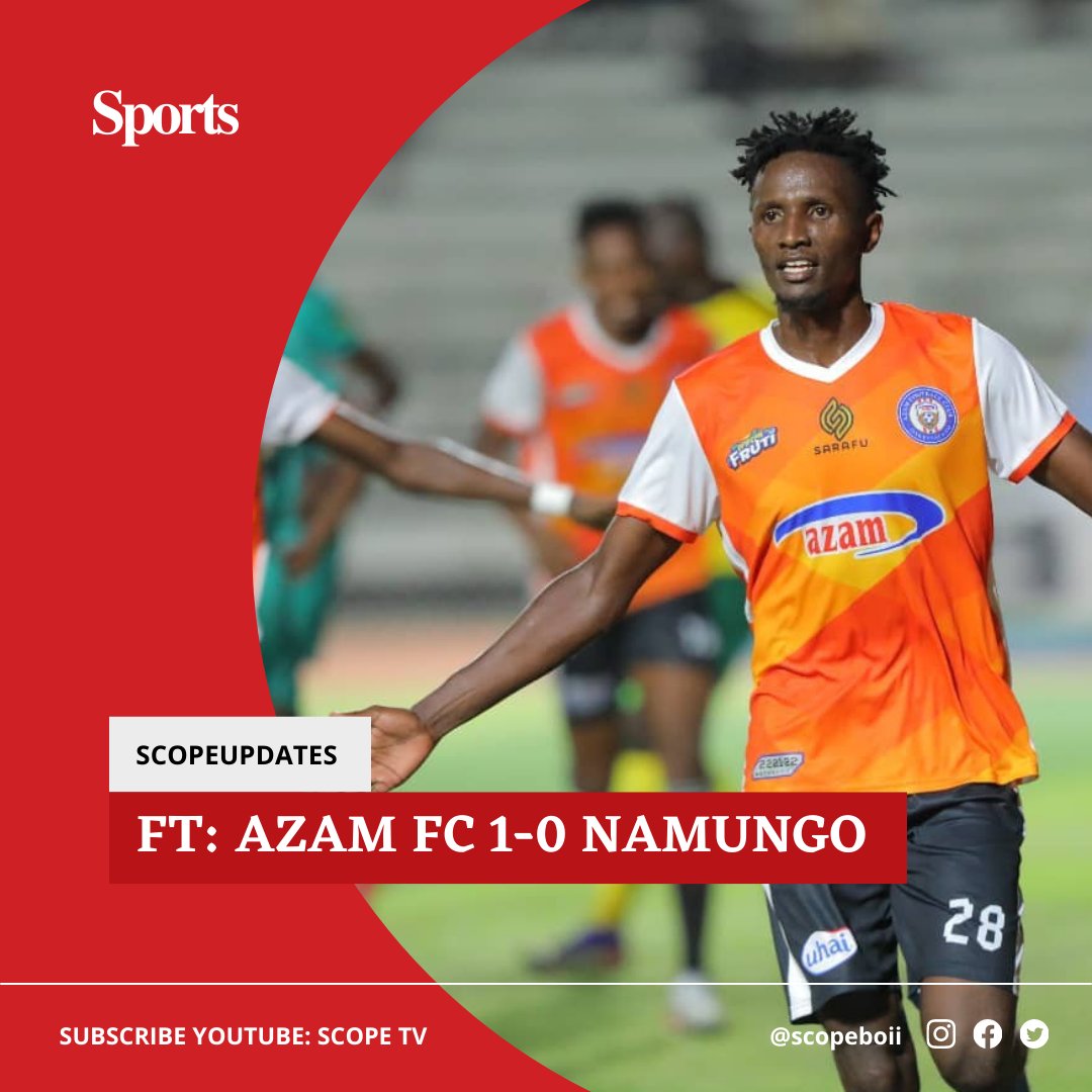 Scopemediatz's tweet photo. FT: Azam FC 1 - 0 Namungo Fc
⚽ Muguna 67'
#scopeboii #scopetv #MapinduziCup https://t.co/ircYTGN3UM