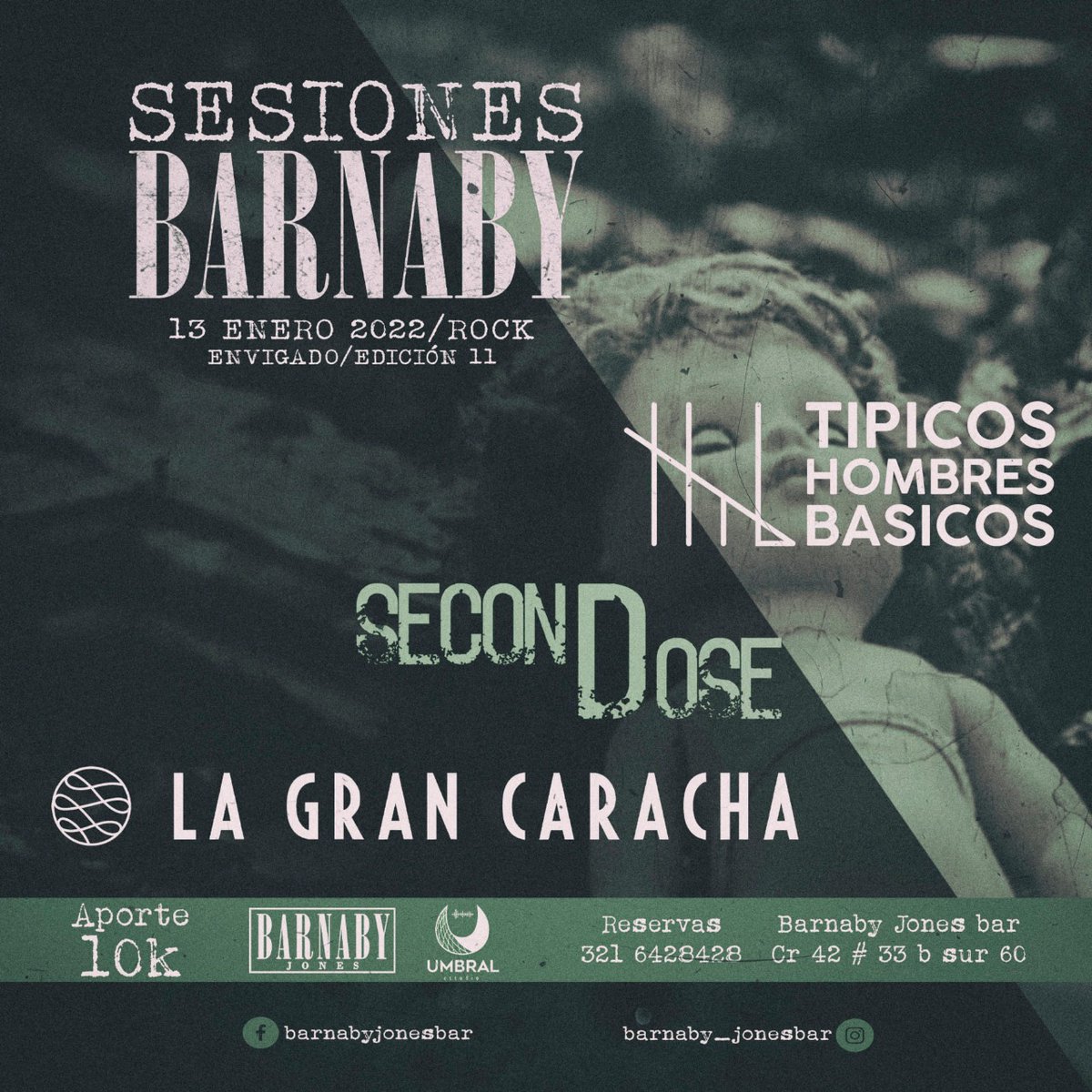 tipicoshombresb's tweet photo. 🎉 Empezamos este año como se debe, nos vemos el próximo jueves 13 de enero en @sesionesbarnaby junto a @la_gran_caracha y @seconddoseband los esperamos! 🔥
Hora: 8pm
Aporte: 10k https://t.co/3VccJgBN27