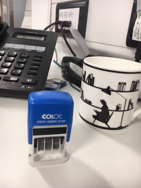 Am I extremely pleased to have my very own library date stamp? You bet I am! 🥳📚 #librarylife #itsthesmallthings #librarian