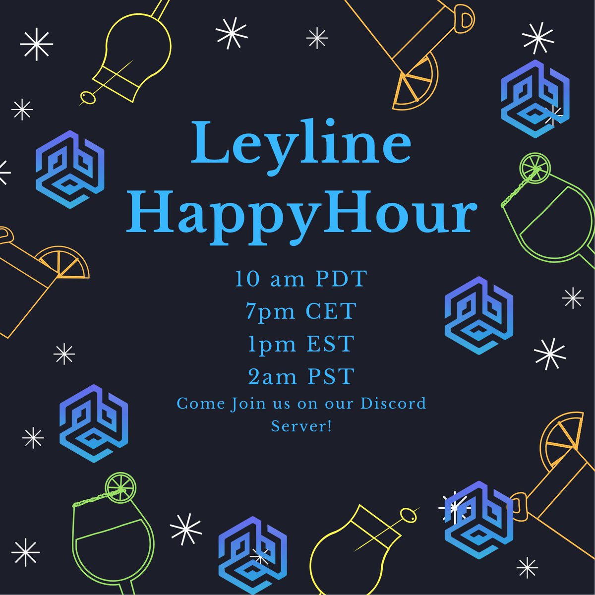 Hey everyone!
Come join us tomorrow in our Happy Hour event on our Discord server! Kick back, chit chat and grab a drink with you!

Discord: discord.gg/spXGvbm5bx