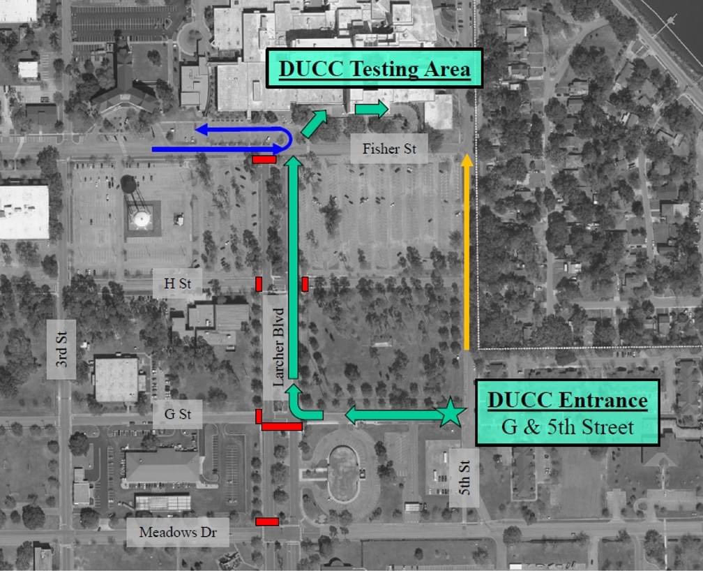 🚘 Updated Drive-up COVID Clinic traffic pattern and hours: ⚠️ 7 Jan: the entrance will move to the intersection of G St and 5th St during high times. This will cause closures at some intersections near the Keesler Medical Center 10 Jan: the DUCC will be open 0700-1100 Mon-Fri