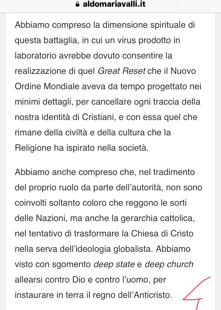 MESSAGGIO di S.E. MONSIGNOR VIGANO’, è un po’ lungo ma ne vale la pena, per chi crede OVVIAMENTE NEL PIENO RISPETTO DI TUTTE LE IDEE parte1