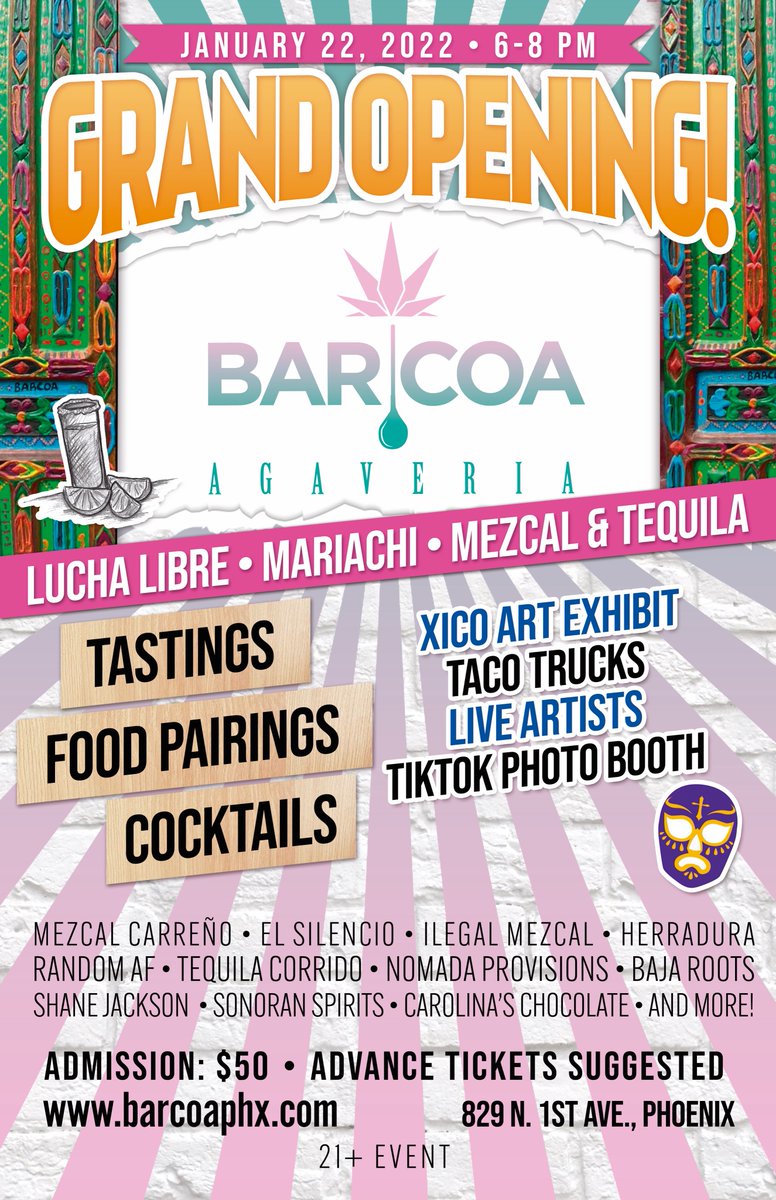 barcoaphx's tweet photo. It's time to put an end to this 2.5-month soft opening phase. Let's party. #phoenix #arizona #dtphx #agavebar https://t.co/yDlOEKqxfR https://t.co/NZQfLAnfA4