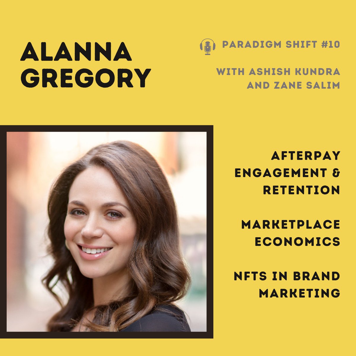 Excited to share our conversation with <a href="/AlannaEve/">Alanna Gregory</a>. We talk about Alanna's journey through startups &amp; fintech. Some highlights:
- Afterpay engagement &amp; retention
- War stories on marketplace economics
- How NFTs could go mainstream faster than people think
buzzsprout.com/1753569/983376…