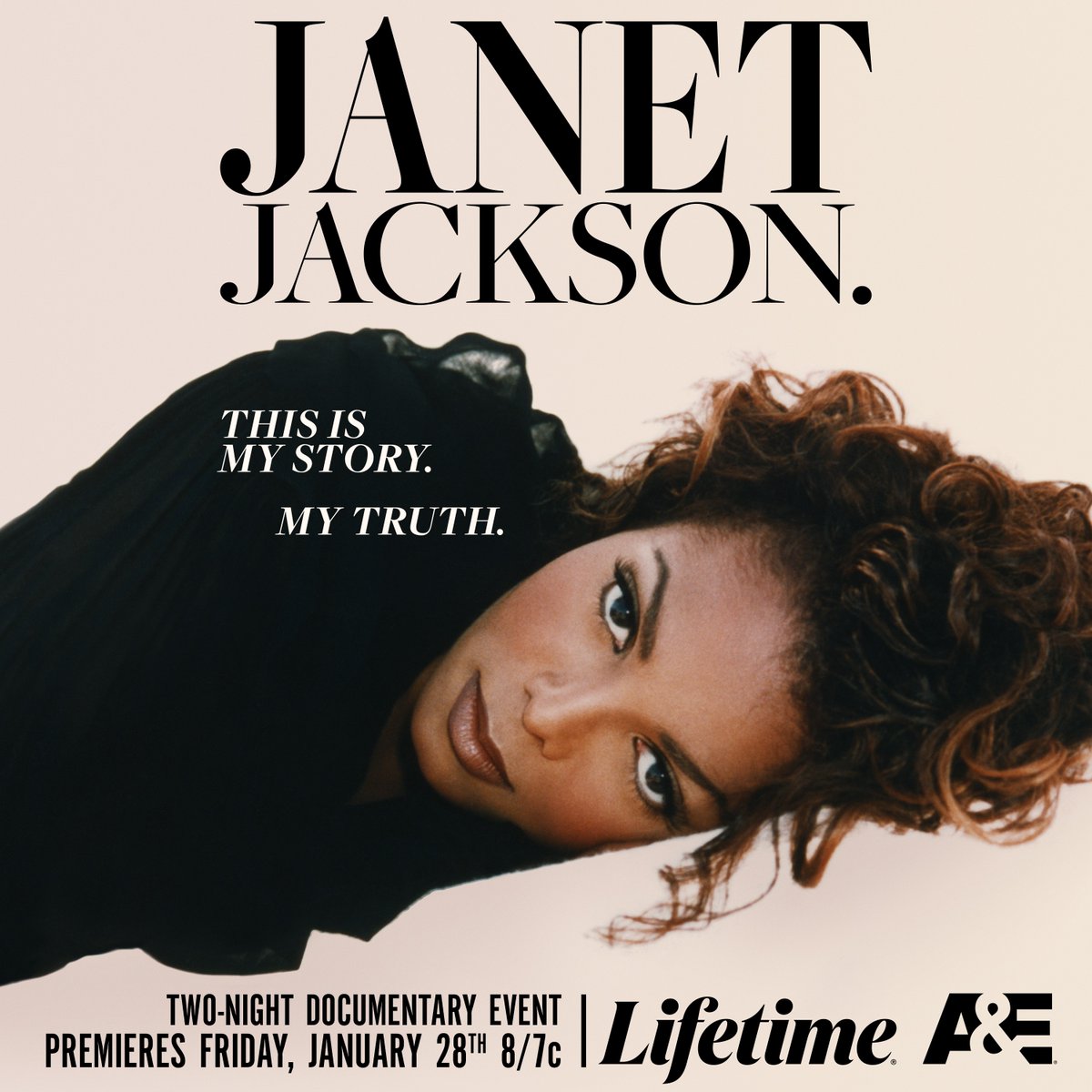 lifetimetv's tweet photo. Janet is finally ready to share her story with the world. Join us for this unfiltered and legendary two-part documentary. Night-one premieres Friday, January 28th at 8/7c.⭐️ #JanetJacksonDoc @janetjackson @aetv https://t.co/l32RNq5SzR