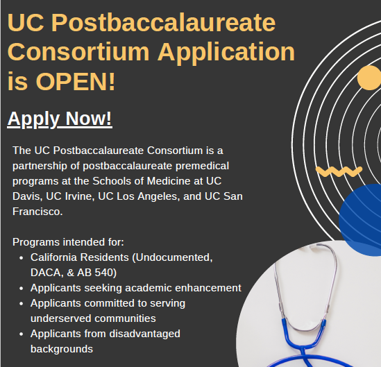 OliviaCampaMD's tweet photo. Alert #Premeds the  UC Consortium is now open! https://t.co/S1JshurqaA #Medtwitter #diversityandinclusion @UCDavisMed @UCSFMedicine @UCLAPRIME_LA https://t.co/3mDE9MkskF