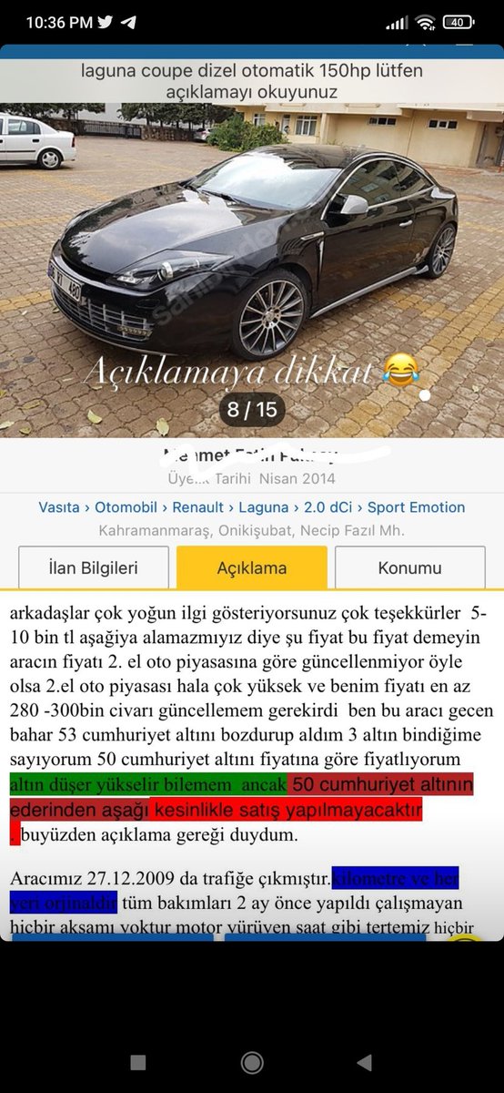 trcufuk's tweet photo. @EylemCulculoglu Olmaz dediğimiz ne varsa oluyor Hocam:) altınla araba satanı da gördük sonunda... https://t.co/Vpqu35CTm2