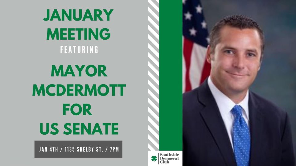 gomcdermott's tweet photo. Thank you @INDSouthsideDem for hosting @tommcdermottjr the other night. Great crowd with a lot of enthusiasm heading into 2022! #INDems #BeatingToddYoungOneStopataTime https://t.co/mTfJzVX9sH
