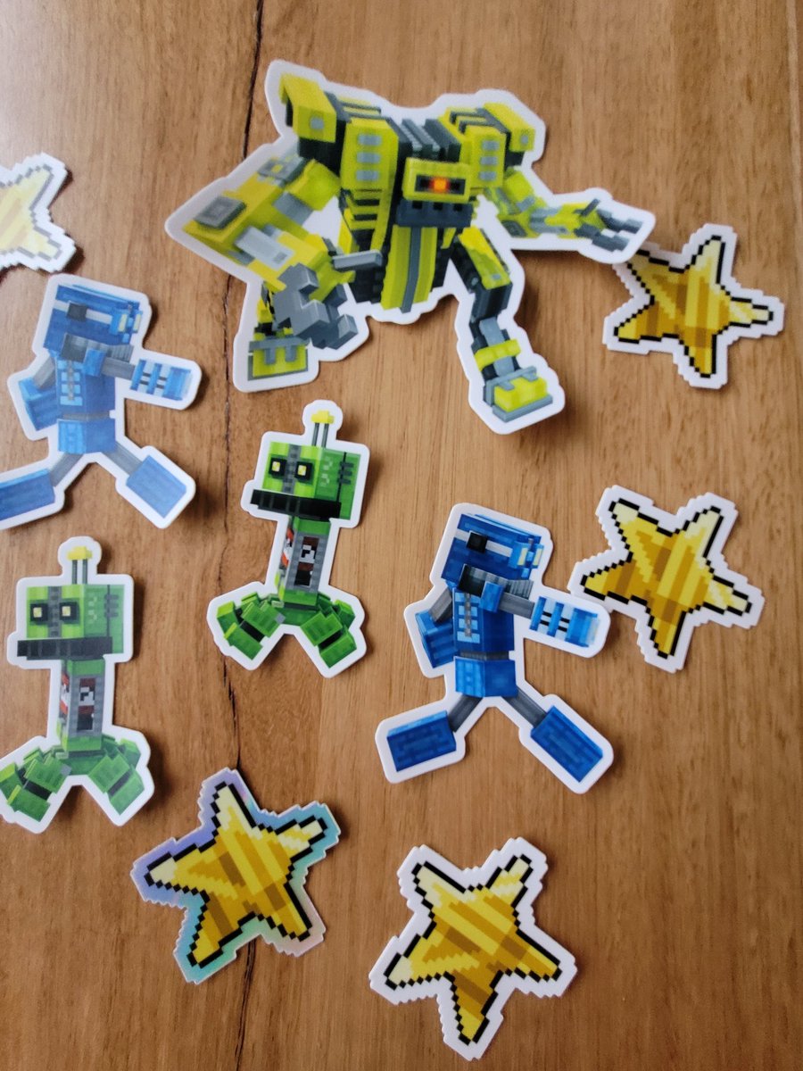 I got a lovely surprise in the mail today! <a href="/Jigarbov/">Jigarbov</a> sent me some awesome stickers of robots I've made in Robot Battle Arena!