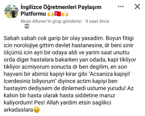 😁😁Koptum yahu, Halimize bakar mısınız :)  
Odada mahsur kalan bir öğretmen, doktor zannedilince, başına gelenler, buyrun 😁😁