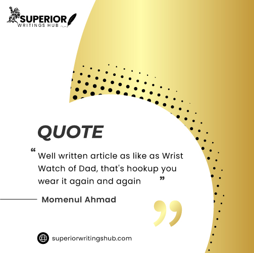 superior_hub's tweet photo. Whether you are a blogger or into an online business you must write articles. For bloggers writing quality articles are the ultimate way to improve their blog ranking in search engines. A well-written article helps you to rank on google.

#superiorwritingshub #ghostwriting https://t.co/OS6Fk8fdif