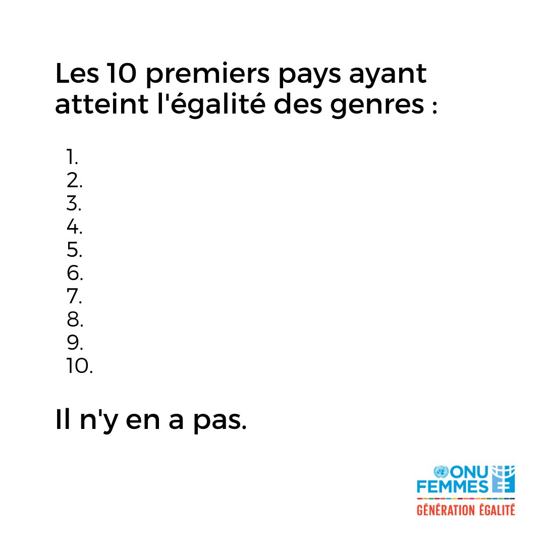 Prise de conscience: nous sommes en 2022 et aucun pays n’a encore atteint l’égalité.