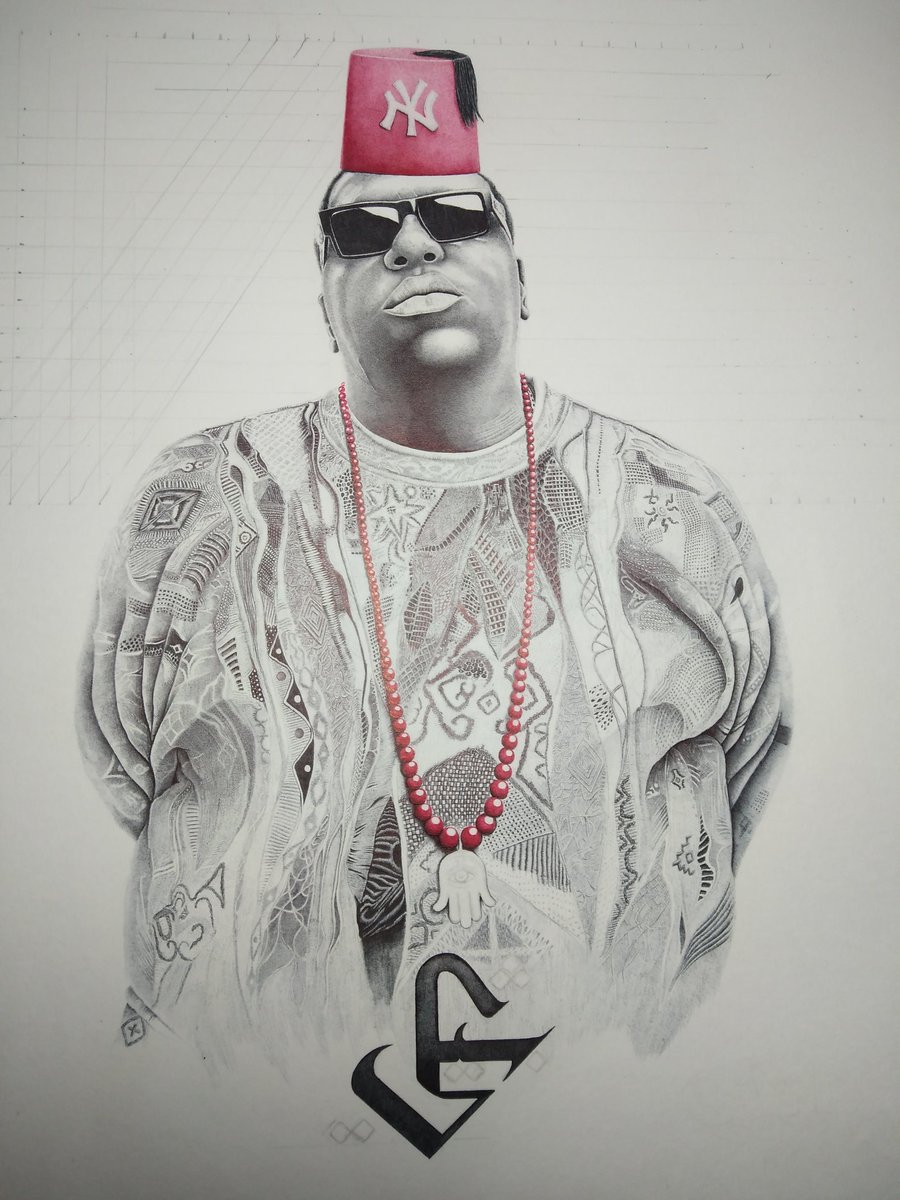 Almost done 
#NFT #Biggie #HipHopMusic  #Ballpoint #drawings #oldskool