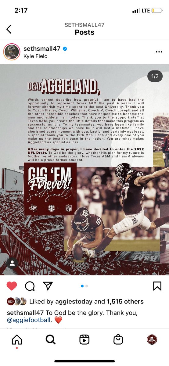 Seth Small is heading to the pros. The all time leading scorer in Aggie history has made some iconic kicks in Aggieland and has some massive shoes to fill.