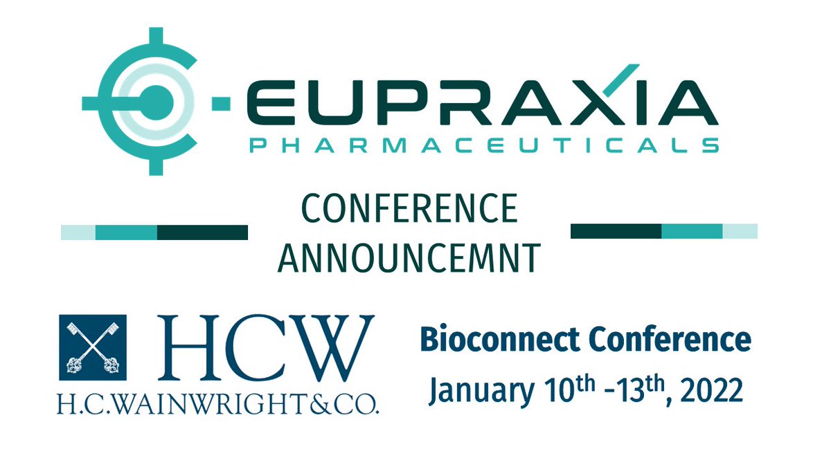 Eupraxia will be presenting at the H.C. Wainwright BIOCONNECT Virtual Conference!

Our on-demand presentation will be available starting on Monday, January 10, 2022, at 7:00 AM ET and can be found here; journey.ct.events/view/68858e45-…