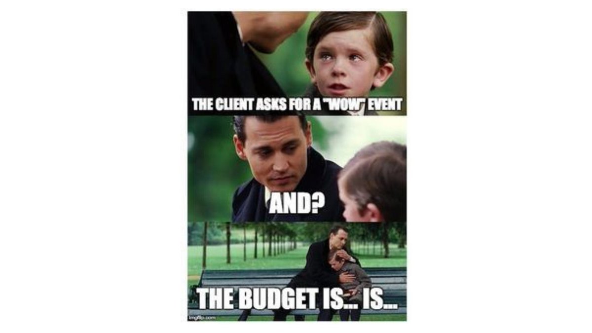 limemedia's tweet image. Things that would NEVER happen at Lime Media! We will plan your event according to your budget 🤩 #customizedevents