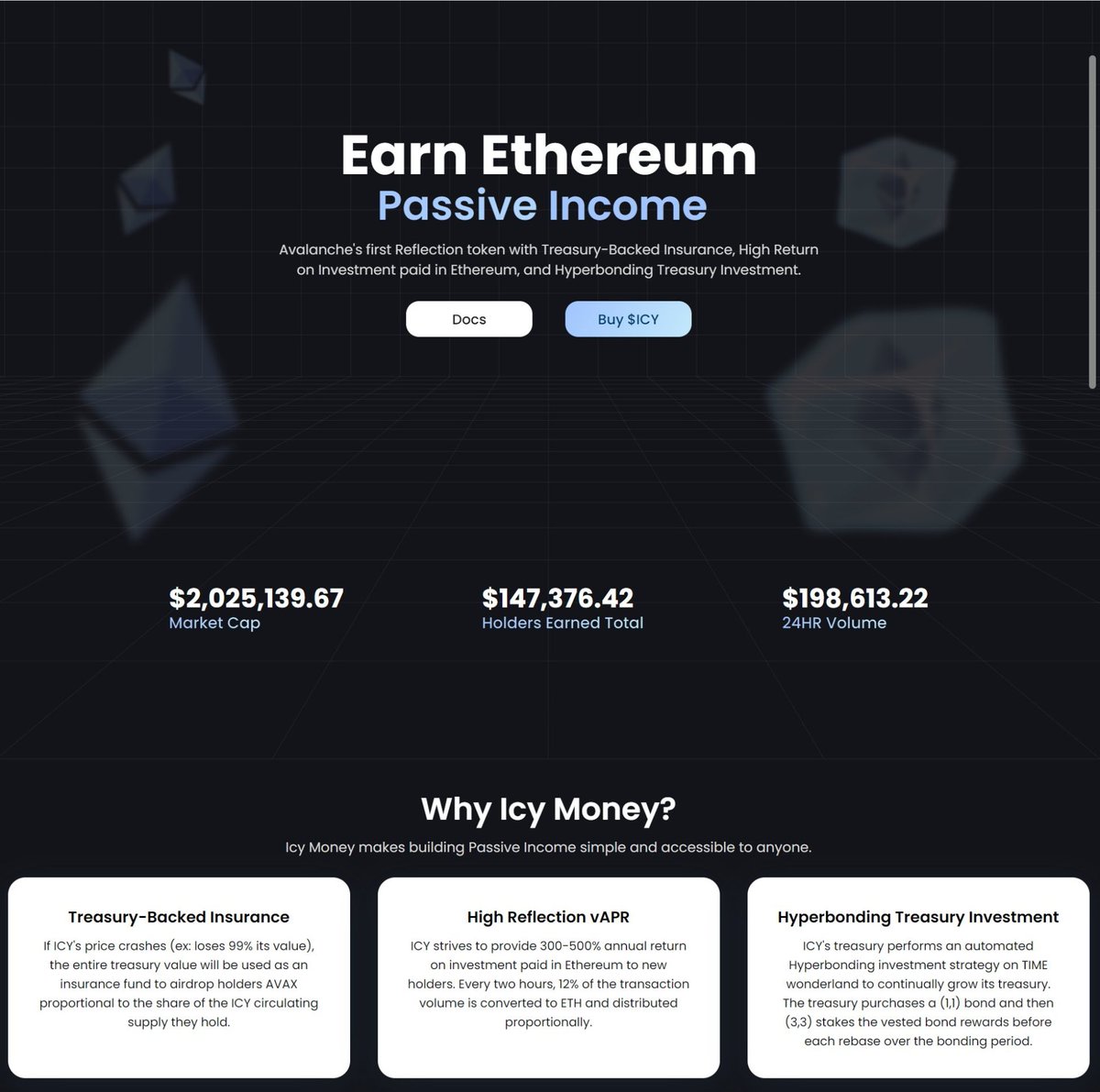 TheCoffeeBlock's tweet photo. Review for Icy Money @IcyMoneyFi (3M mc)

$ICY is making Passive Income more easily accessible.  You benefit from Insurance, ETH Reflections and Treasury Utility.

I own/wont be selling my position s/t.  Team asked for honest review &amp; paid for my time.

💯my own thoughts NFA

🧵 https://t.co/sUjbdXWOPT