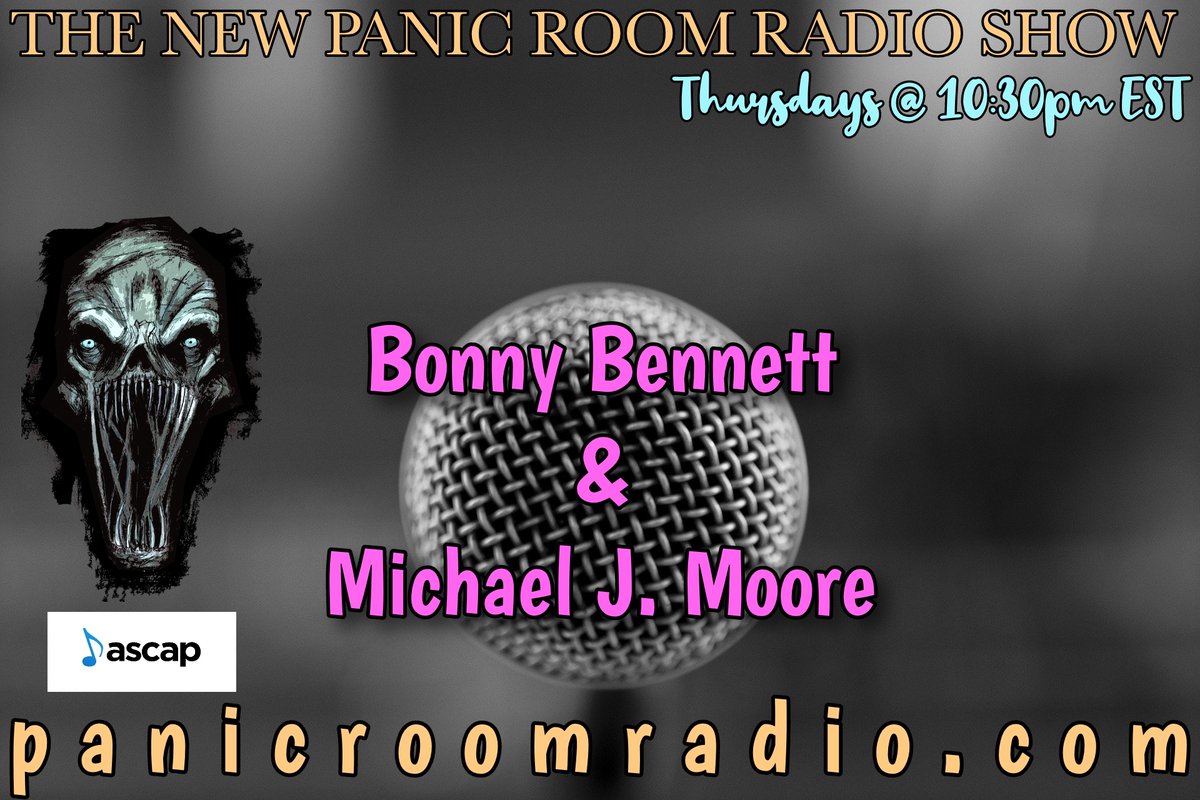 Tonight on the Panic Room! #Horror authors Bonny Bennett &amp; Michael J. Moore. And Introducing samanthas_shelf, a brand new segment for your enjoyment featuring book reviews by the lovely Samantha Hawkins! #podcasts #podcasting #HorrorCommunity 
tinyurl.com/2sbp6tku