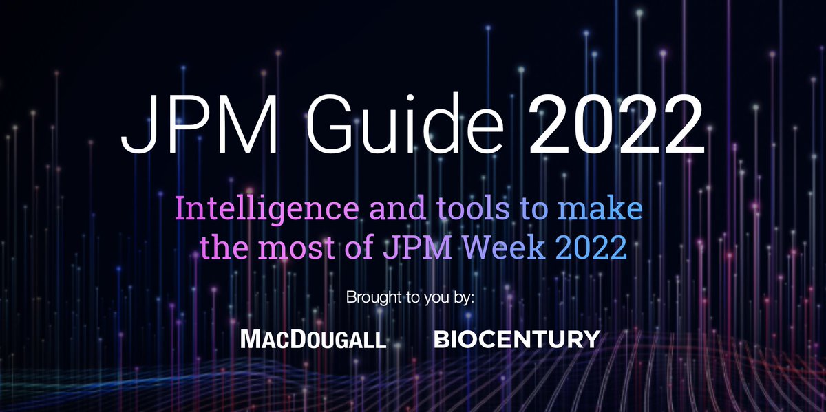 macdougallbio's tweet photo. #JPM22 is right around the corner. Don't miss the chance to leverage the #JPM2022 Guide, brought to you by MacDougall and @BioCentury, as you take on a virtual #healthcarepartneringweek: https://t.co/APjzcyGJFR https://t.co/4sqRgmYZMb