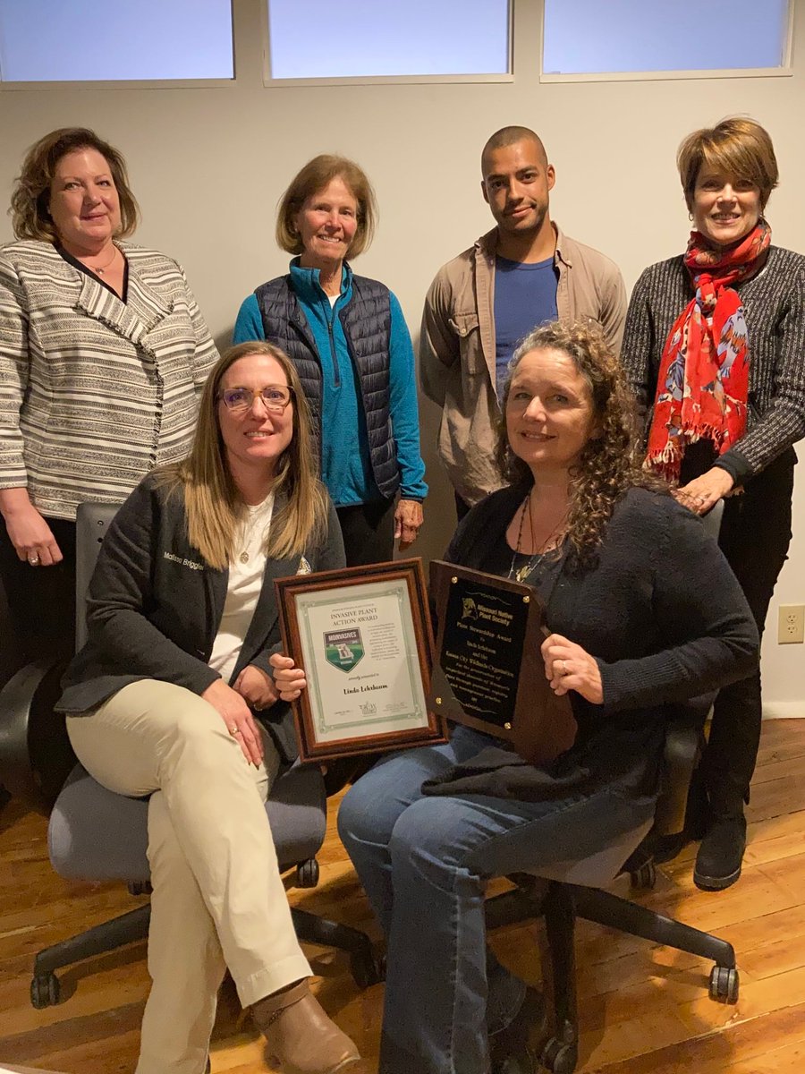 BTG_KC's tweet photo. Malissa Briggler, Missouri's state botanist, stopped by our office in December to present Linda Lehrbaum of Kansas City WildLands, with two much-deserved awards from the Missouri Native Plant Society and Missouri Invasive Plant Council. Congrats Linda! https://t.co/H7E11fk9AL