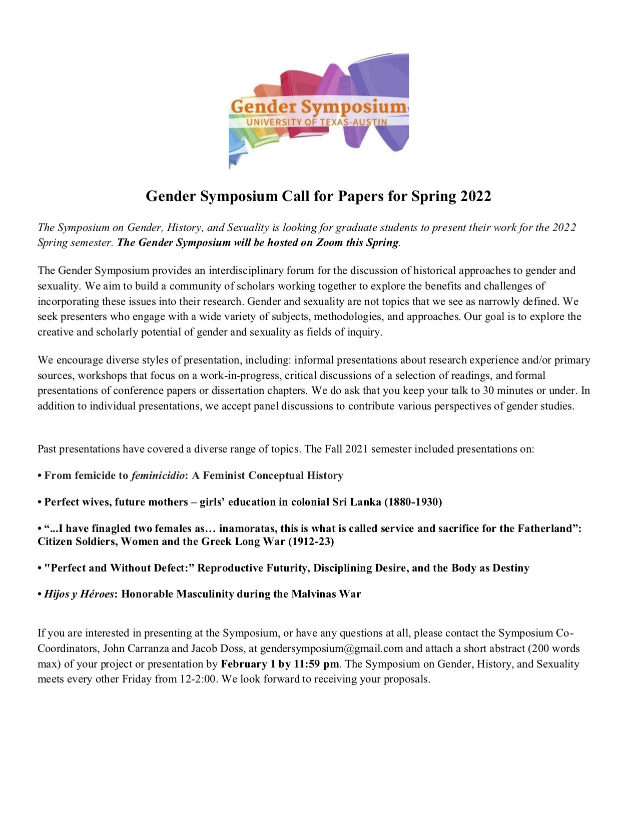 Ut Final Schedule Spring 2022 Ut Gender Symposium (@Utgendersymp) / Twitter