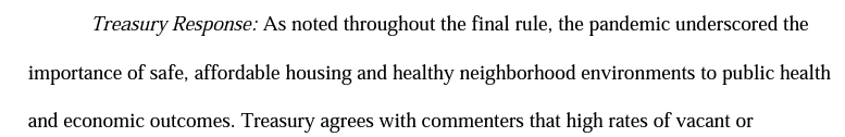 🚨 This is HUGE! 🚨 Final rule from <a href="/USTreasury/">Treasury Department</a> confirms ARPA funds can be used by communities to address vacant, abandoned, and deteriorated properties!