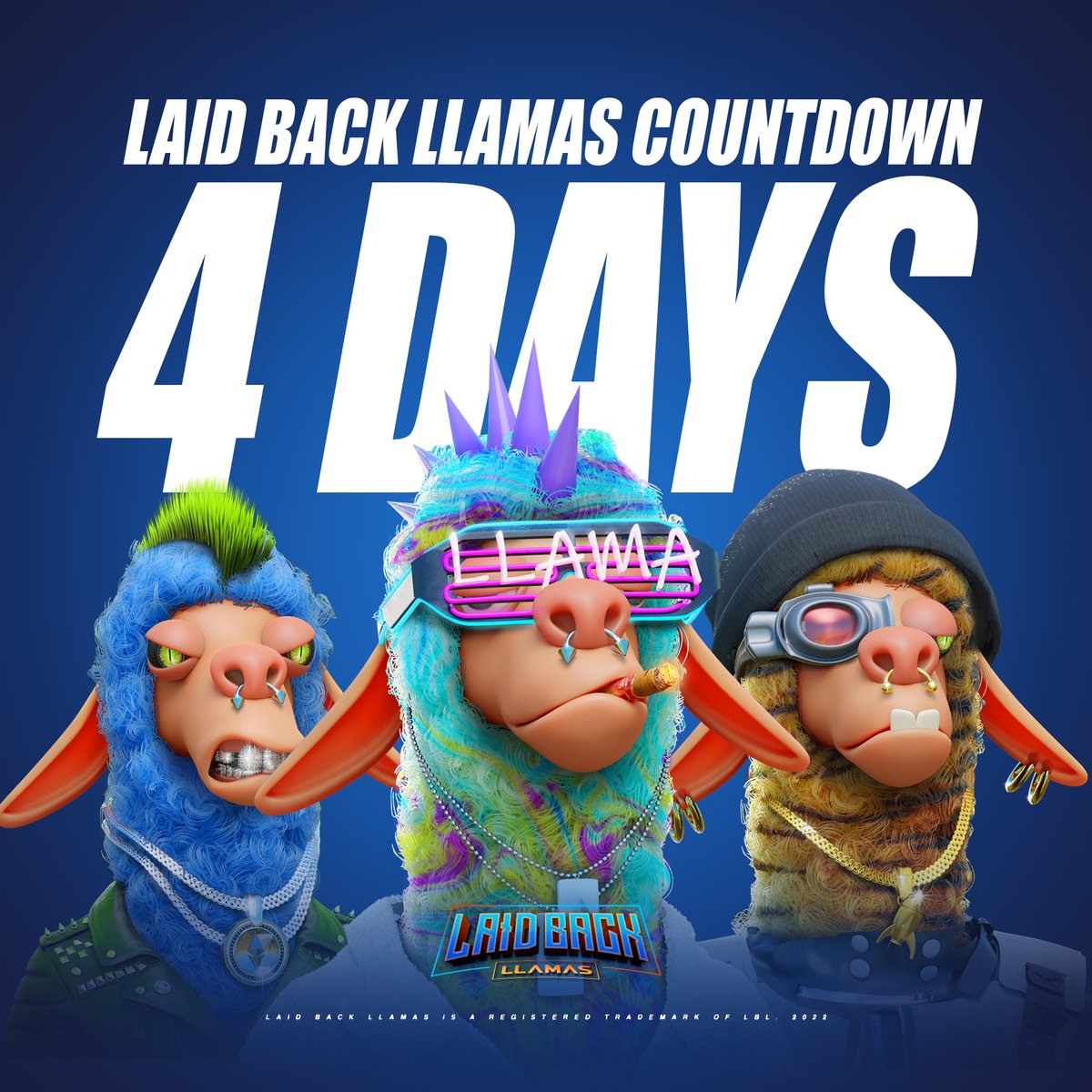 JUST 4 DAYS AWAY UNTIL PRESALE! 🚨

ℹ️ Presale: Jan 10th - 7pm EST
ℹ️ Public Sale: Jan 11th - 7pm EST

For more information on how to mint and official links please join our discord: discord.gg/laidbackllamas 

#LBL 💎🚀