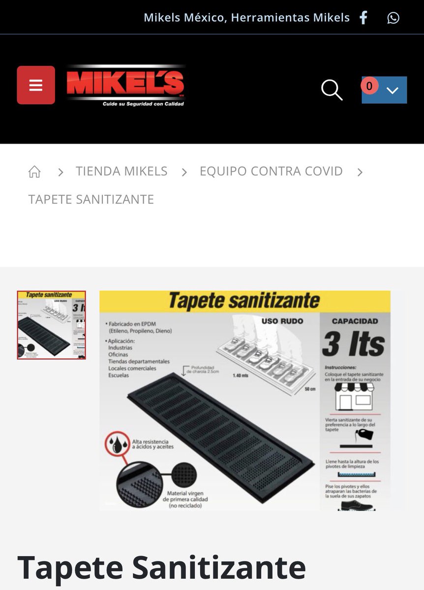 Mucha gente me pregunta: Oye rave como es que nunca te ha dado covid??? 🤯
La respuesta: uso un tapete sanitizante de <a href="/mikelstools/">MIKEL´S</a>